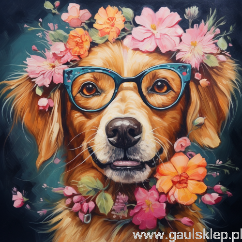 ggaul_dog_with_glasses_and_flowers_around_cartoom_relistic_981587bf-8ac7-449e-abe3-8c14d1b1fe4a.png
