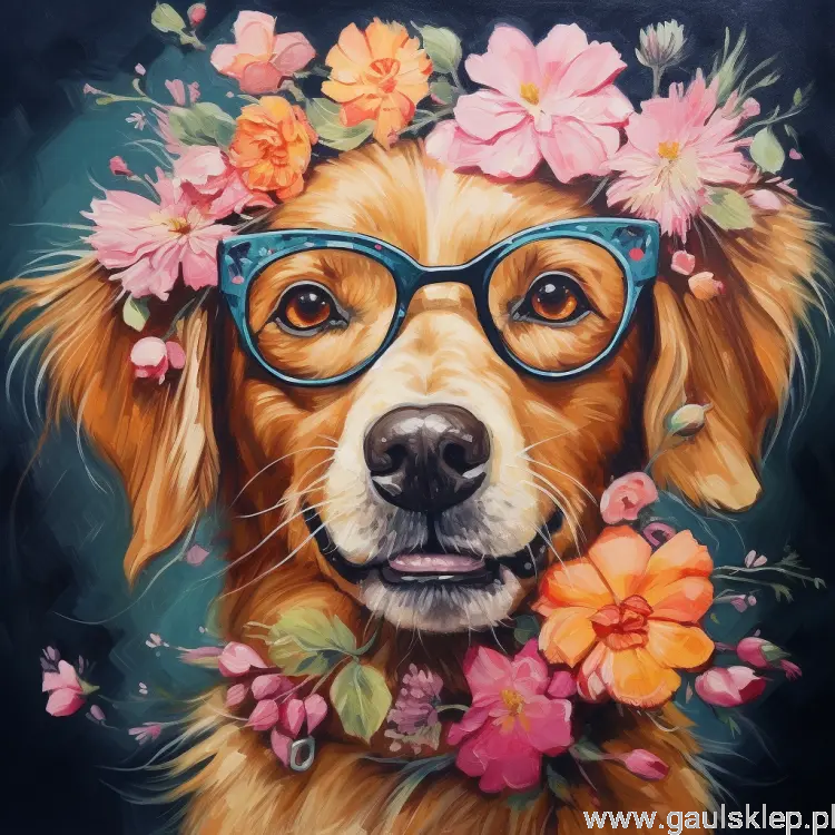 ggaul_dog_with_glasses_and_flowers_around_cartoom_relistic_981587bf-8ac7-449e-abe3-8c14d1b1fe4a.png