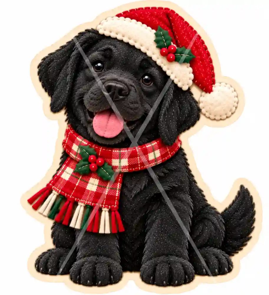 Świąteczny haftowany szczeniak labrador.png